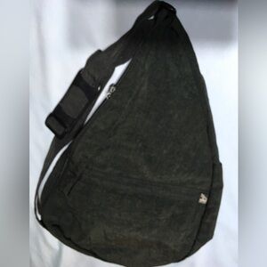 Ameribag Black Nylon Healthy Back Sling Back Unisex Shoulder Bag